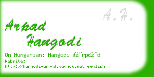 arpad hangodi business card